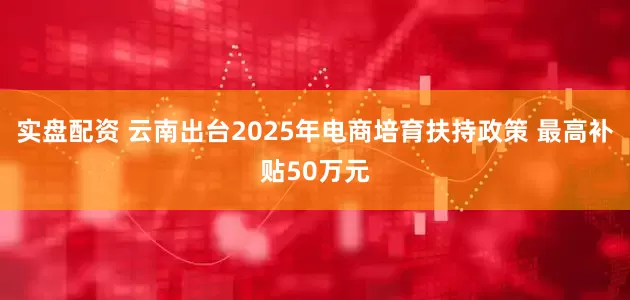 实盘配资 云南出台2025年电商培育扶持政策 最高补贴50万元