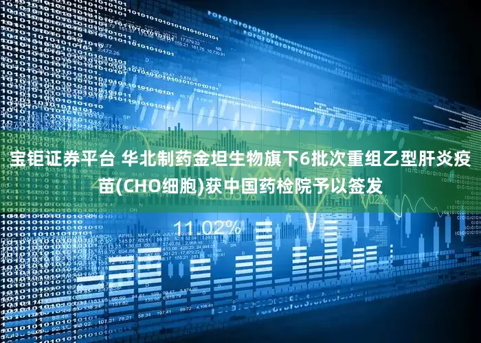 宝钜证券平台 华北制药金坦生物旗下6批次重组乙型肝炎疫苗(CHO细胞)获中国药检院予以签发